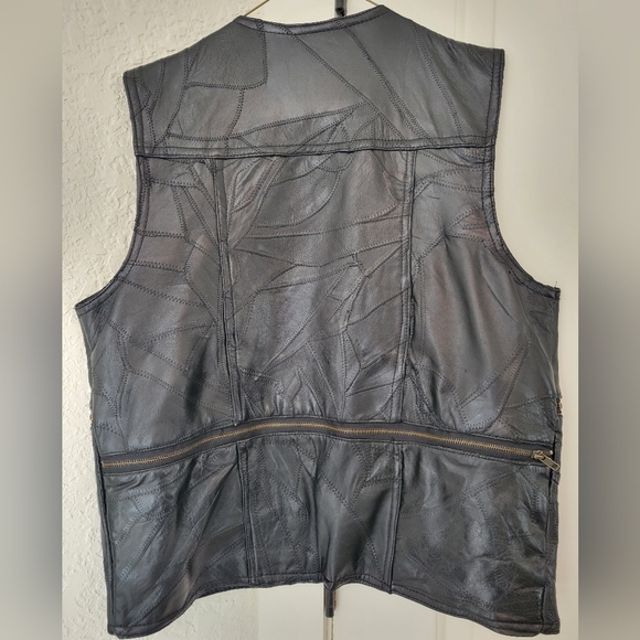 LEATHER BIKER VEST - Picture 5 of 5